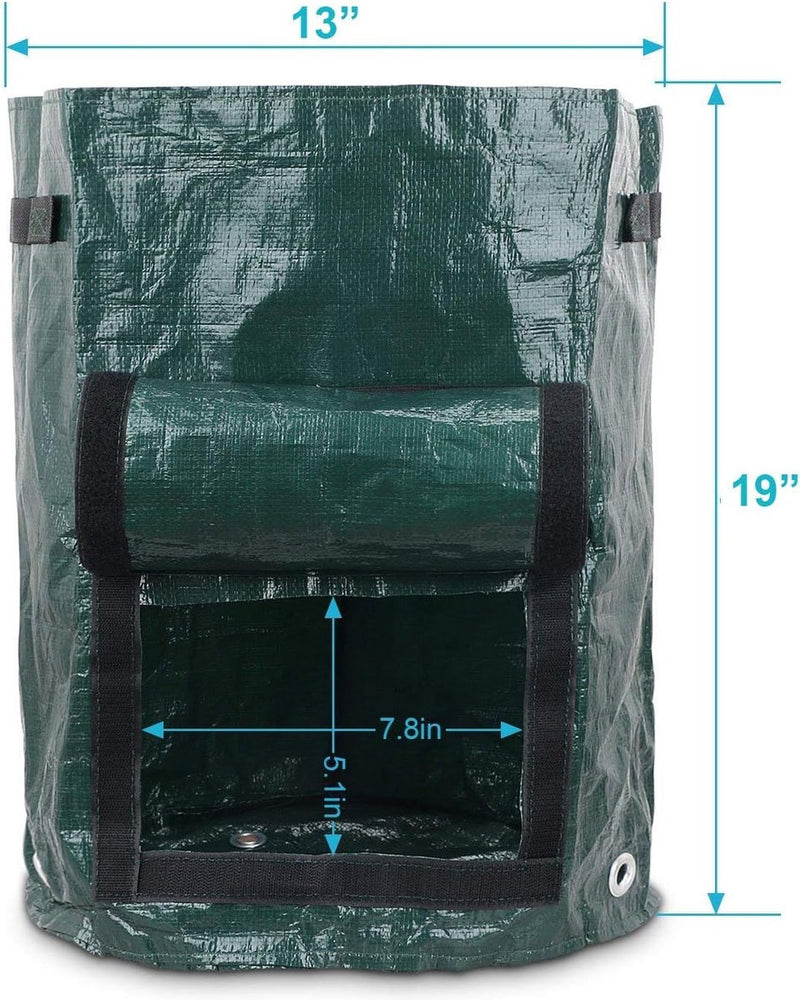 Aardappelkweekzak, 35 x 45 cm, duurzame stof, 10 liter plantenpotten met klep en handvat, 55 liter, 2 stuks