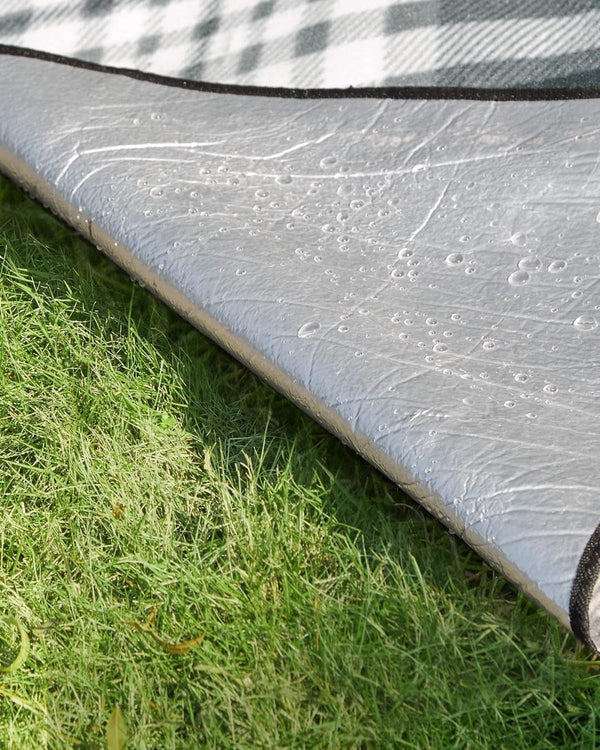 Picknickdeken, 300 x 200 cm, groot, campingdeken, voor park, tuin, strand, waterdicht, opvouwbaar, grijs-wit