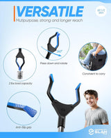 Kindervuilnistang 26" aluminium vuilnistang, roterende vuilnisgrijper, antislip rubberen grijper, opvouwbare vuilnistang voor kinderen, lange grijparm, grijphulp voor mensen met een handicap