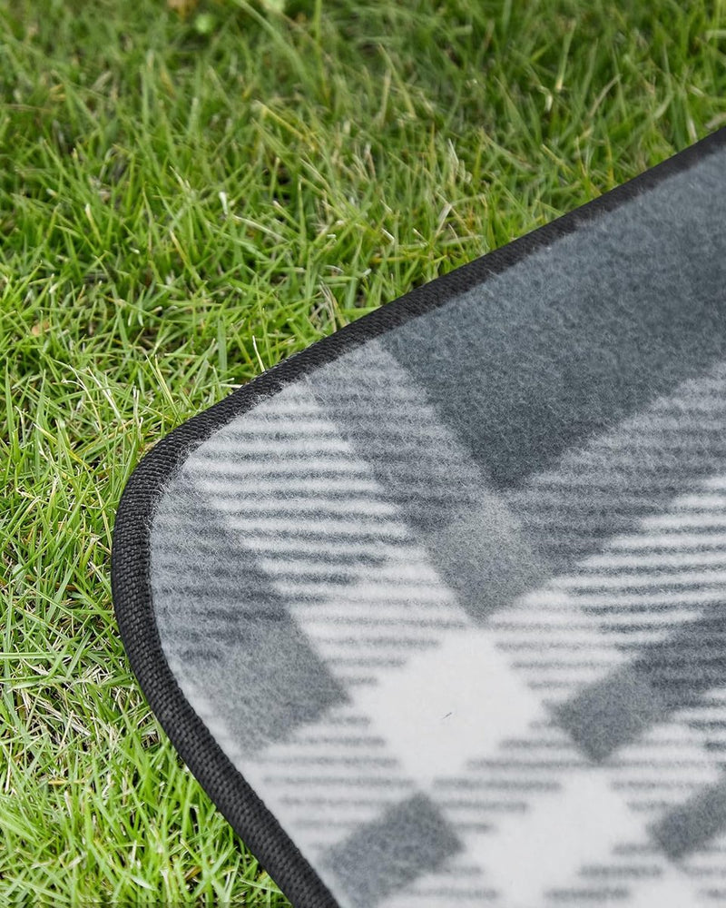 Picknickdeken, 300 x 200 cm, groot, campingdeken, voor park, tuin, strand, waterdicht, opvouwbaar, grijs-wit