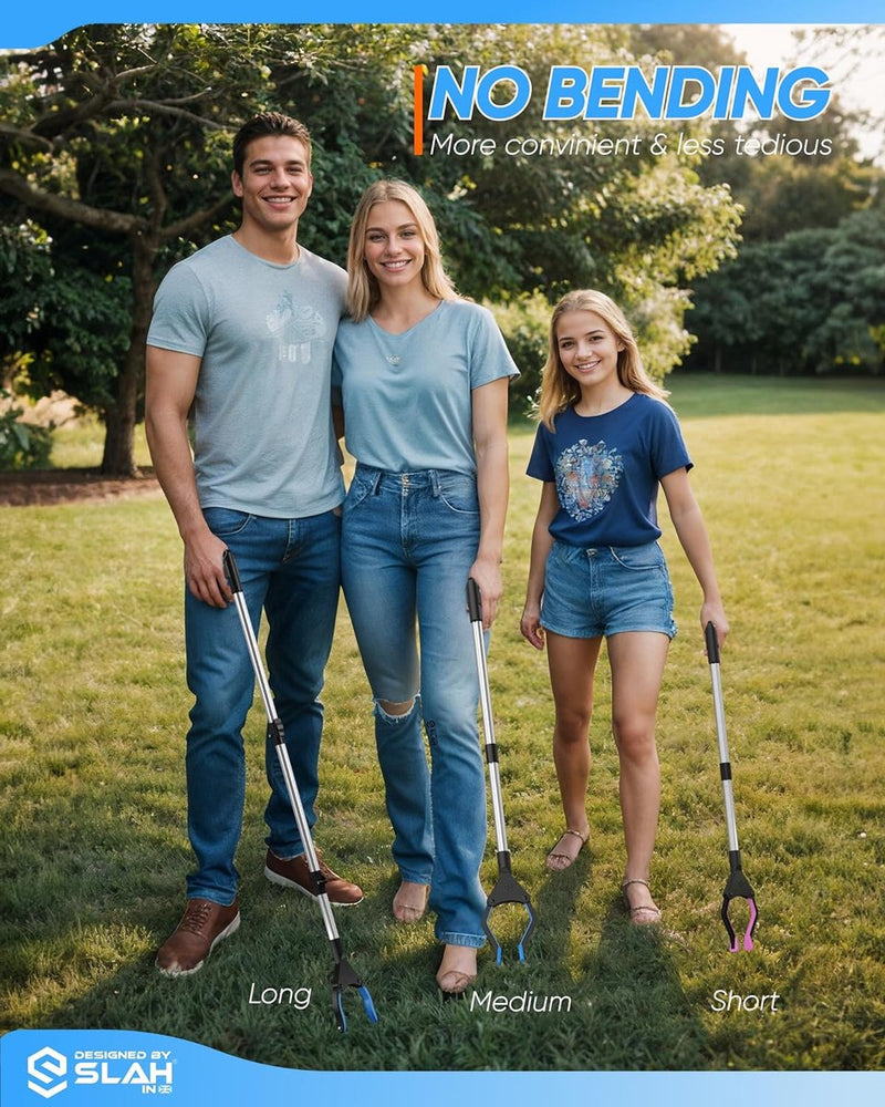 Kindervuilnistang 26" aluminium vuilnistang, roterende vuilnisgrijper, antislip rubberen grijper, opvouwbare vuilnistang voor kinderen, lange grijparm, grijphulp voor mensen met een handicap