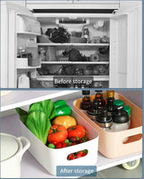 Opbergmanden, kunststof, groot formaat, 30 x 20 x 12 cm, kleurrijke kastorganizer, keuken, stapelbaar met handgrepen, manden, opslag, keukenkast, organizer, box, kast, mand, opslag