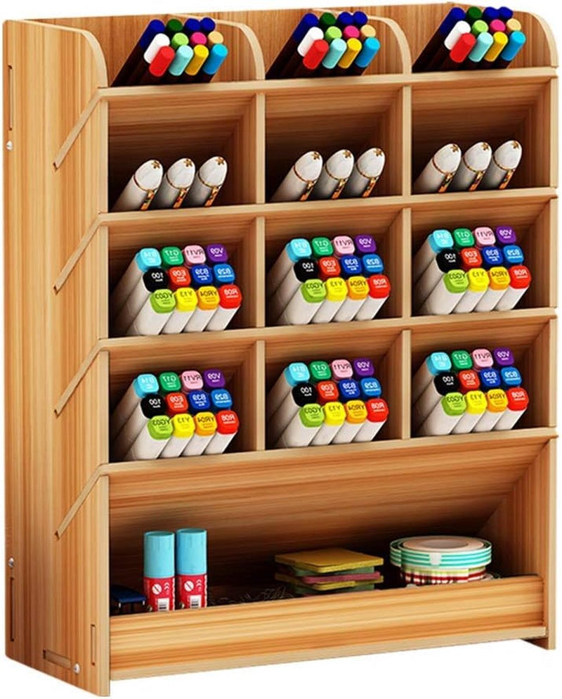 Pennenhouder opbergdoos van hout, multifunctionele bureau-organizer voor thuis, kantoor en op school., kersen