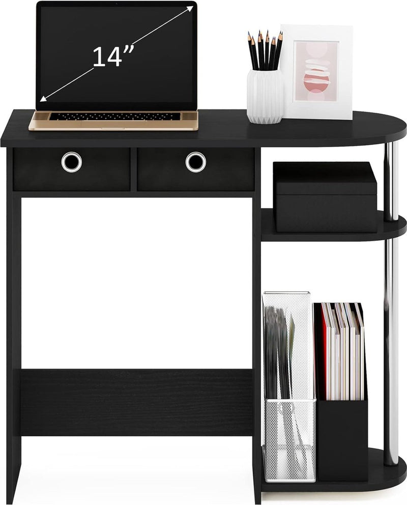 Go Green Home Laptop-Notebook-Computertisch/Tisch, Americano/Edelstahlrohre