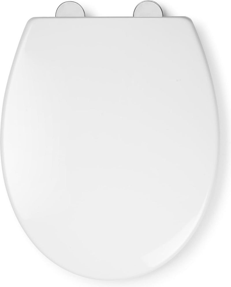 Antibacteriële toiletbril met softclose-mechanisme en snelsluiting, kunststof, wit, one size