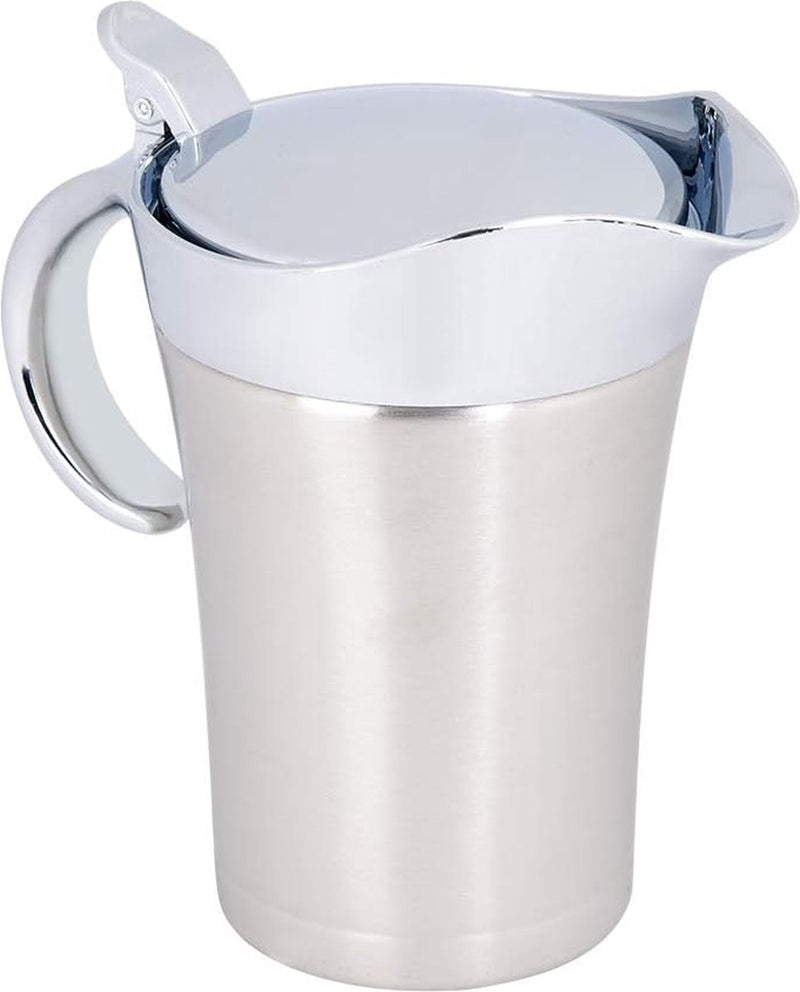 Sjaceren thermo, saucier thermo, sauzen, roestvrijstalen sauskan geïsoleerd, roestvrij staal 304 warmte-geïsoleerd, dubbelwandig, saus-sauspan, serveerkan (grote 750 ml)
