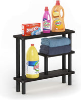 ruimtebesparend opbergrek, hout, espresso/zwart, 14,5 x 53 x 46,61 cm