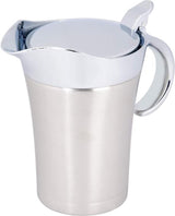 Sjaceren thermo, saucier thermo, sauzen, roestvrijstalen sauskan geïsoleerd, roestvrij staal 304 warmte-geïsoleerd, dubbelwandig, saus-sauspan, serveerkan (grote 750 ml)