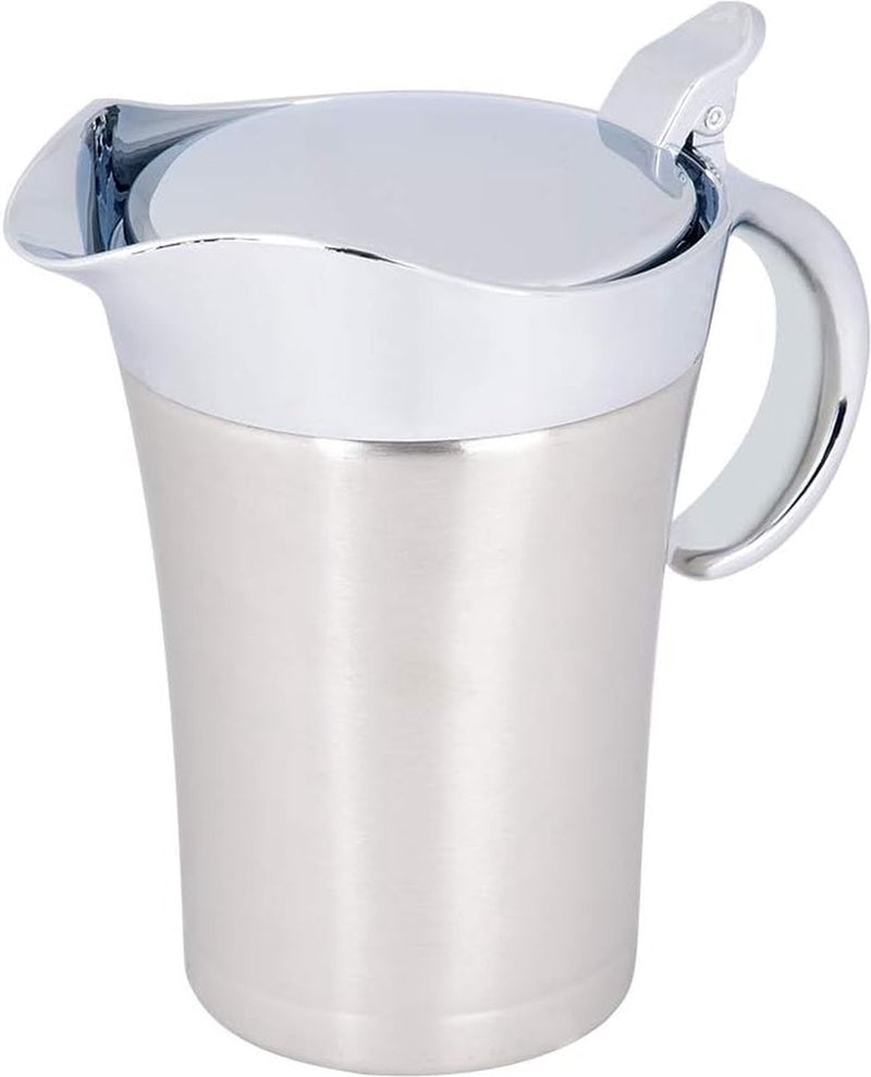 Sjaceren thermo, saucier thermo, sauzen, roestvrijstalen sauskan geïsoleerd, roestvrij staal 304 warmte-geïsoleerd, dubbelwandig, saus-sauspan, serveerkan (grote 750 ml)