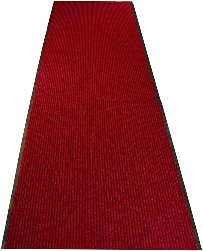 Vloerloper, 90 x 300 cm, antislip, voetmat, vuilloper met antislip achterkant, vuilmat, ingangsmat, deurmat, tapijtloper voor ruimtes, gangen, entrees, rood