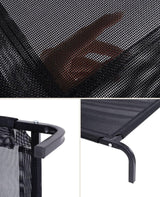 Outdoor hondenbed verhoogd, stabiel huisdierbed met goede luchtcirculatie beschermt tegen kou van de vloer, 117 x 85 cm, afneembare overtrek van ademend netweefsel, robuust metalen frame, grijs