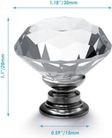 12 stuks 30 mm kristallen deurgrepen, kastknoppen ladenknoppen meubelknoppen kastgrepen, ladekast diamant glazen handgrepen voor thuis kantoor DIY (transparant 30 mm | 12 stuks)