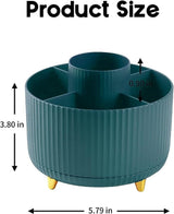 Bureau-organizer, 360 ° roterende kantoororganisator, pennenhouder, multifunctionele bureau-organizer, pennenorganizer met grote capaciteit voor potlood, mapclips (marineblauw)