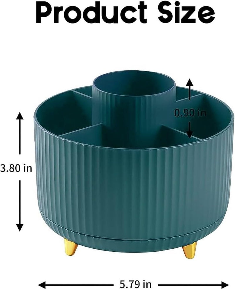 Bureau-organizer, 360 ° roterende kantoororganisator, pennenhouder, multifunctionele bureau-organizer, pennenorganizer met grote capaciteit voor potlood, mapclips (marineblauw)