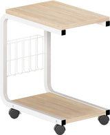 Bijzettafel met wieltjes, koffietafel, salontafel, nachtkastje, 51 x 30 x 56 cm, laptopstandaard, notebookstandaard met wieltjes en legplank