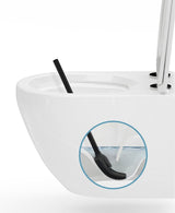 Pure WC-borstel, toiletborstel, mat, siliconen, toiletborstel, compact, antibacterieel, borstelset, wit