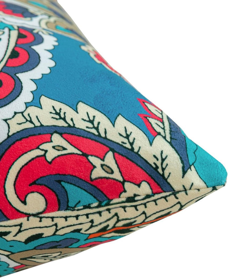 2-pack decoratieve kussensloop binnen buiten huisdecoratie woonkamer slaapbank (45x45cm, blauwe trompetbloemen)