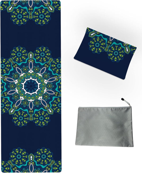 Draagbare reisyogamat, opvouwbare lichtgewicht oefenmat - Ideaal voor yoga, pilates, bikram, stretchen, trainen en sporten (72 x 24 x 1,5 mm)