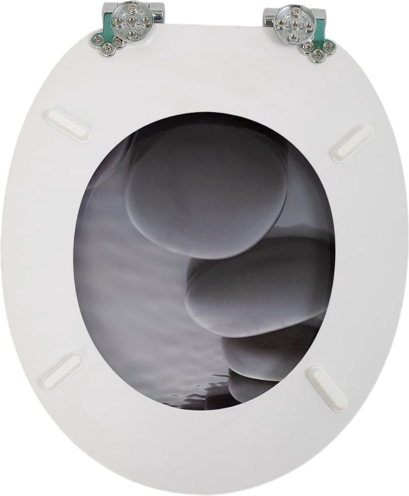 Toiletbril met softclose-mechanisme, houten toiletdeksel, stevige kwaliteit, gemakkelijk schoon te maken