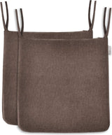 Set van 2 stoelkussens, 1 x traagschuim stoelkussen, prachtige stof stoelkussen, wollig stoelkussen, zitkussen voor stoelen in huis en tuin collectie, donkerbruin