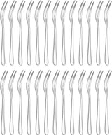 Fruitvork van roestvrij staal, 26 stuks serviesvorken, kleine vork, 130 x 10 mm, dessertminivork, roestvrij staal, voor fruit, groenten, salade, gebak, dessert (zilver)